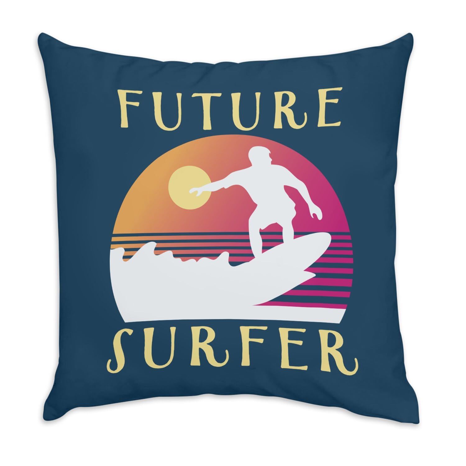 Coussin en velours bleu toucher doux 40x40 cm motif sports nautiques chic