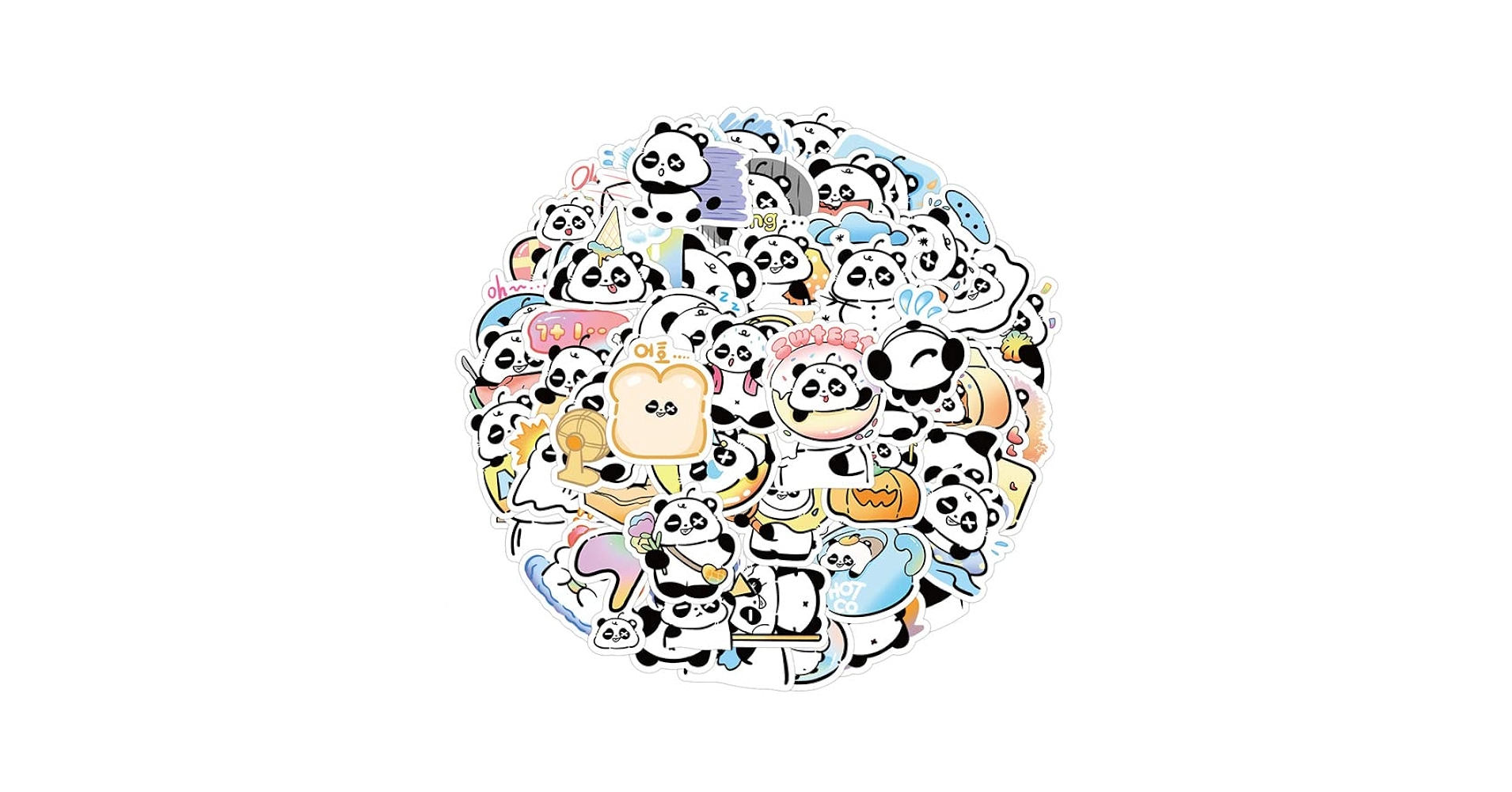 Amazon.co.jp: 50枚 ステッカー パンダ かわいい イラスト 防水