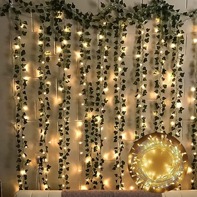 Special You Fairy Lights for Bedroom Artificial Vines, Green Leaves (86 inch) for Wall Decor, Balcony, Home Decor Items, A...