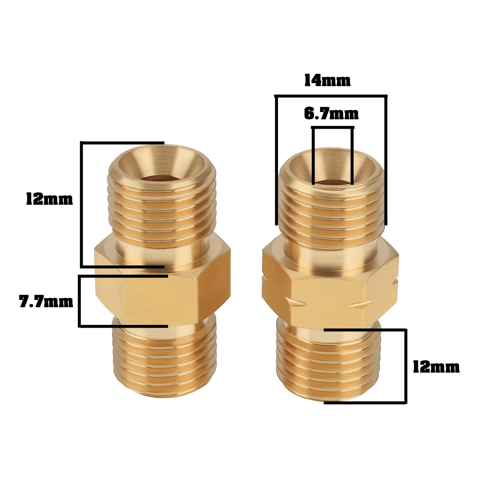 LT Easiyl 2 PCS 9/16"-18 Brass Welding Hose Coupler Adapter Set for Oxygen Acetylene Twin Hose Connector - Image 4