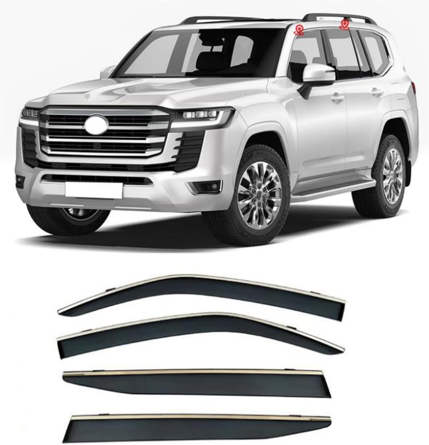 車用サイドバイザー に適合する ランドクルーザー LC300 MK10-J300