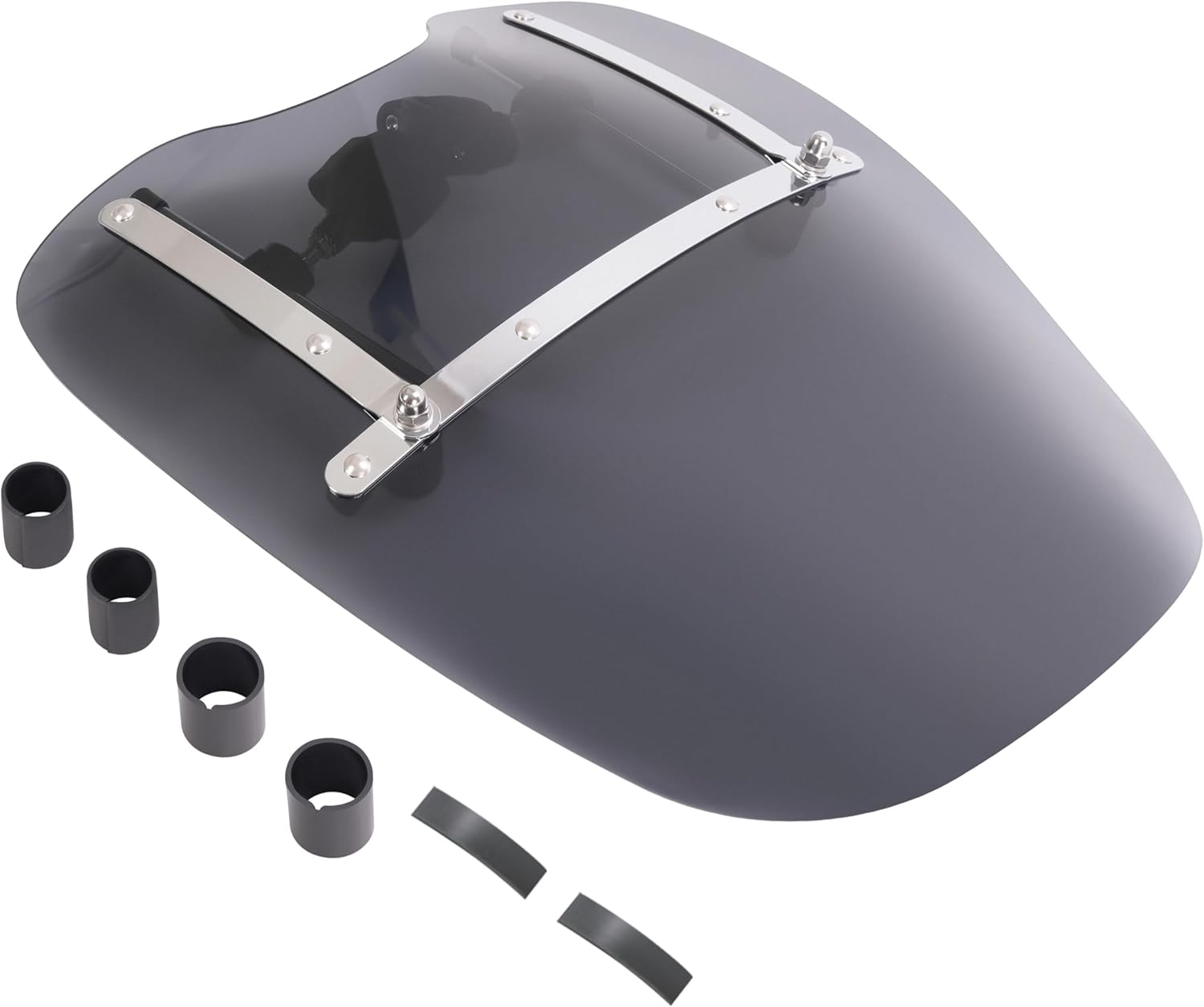 Large 19"x17" Motorcycle Windshield Universal Compatible with Honda Kawasaki Harley Davidson Suzuki Yamaha Smoke