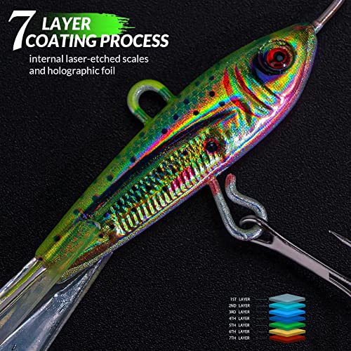 Thkfish Ice Fishing Jigs Ice Fishing Lures Ice Fishing Gear For Crappie, Panfish, Walleye, Bluegill Vertical Jigs Kit Ice Fishing Tackle 4Pcs-21G #TOP3