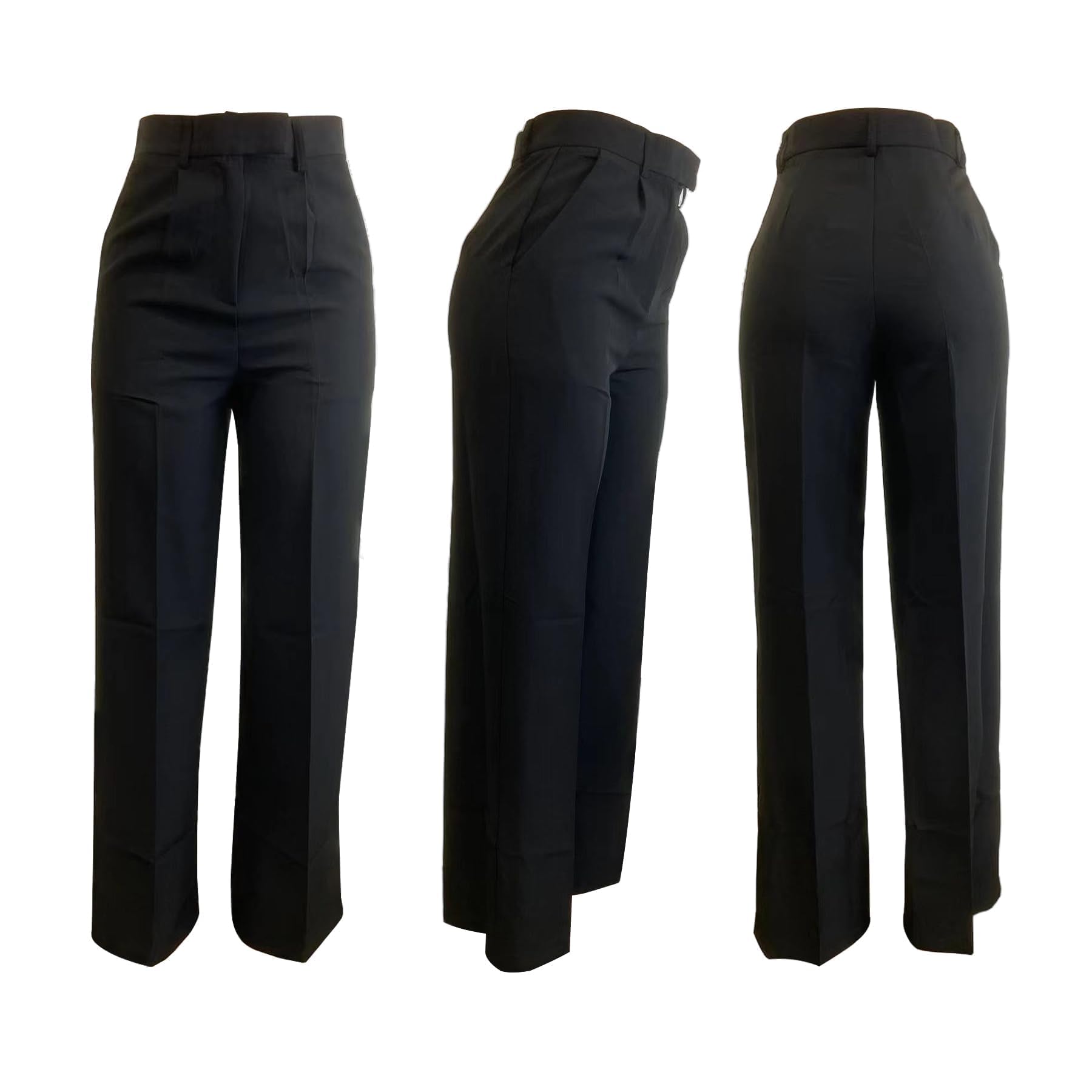 Unybwonn Women Wide Leg Dress Pants High Waisted Straight Leg Business Slacks Work Pants Casual Button Down Trousers