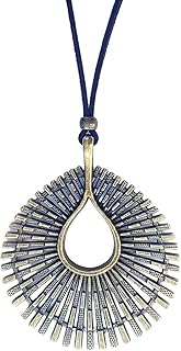 Halskette Damen mit großem Anhänger Silber oder Bronze - Damen-Sonnen-Anhänger aus Wildleder mit verstellbarer Höhe - Originelles Geschenk für Frauen - ASTER ALHELÍ (Bronze)