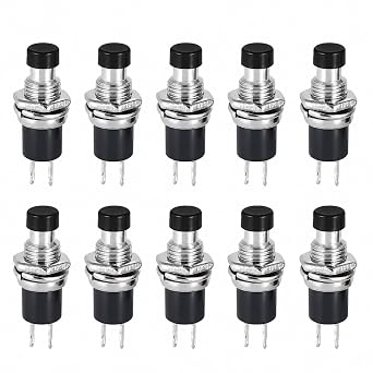 10Pcs Mini Momentary Push Button Switch 1A 250V AC SPST 2 Pin Normally Open