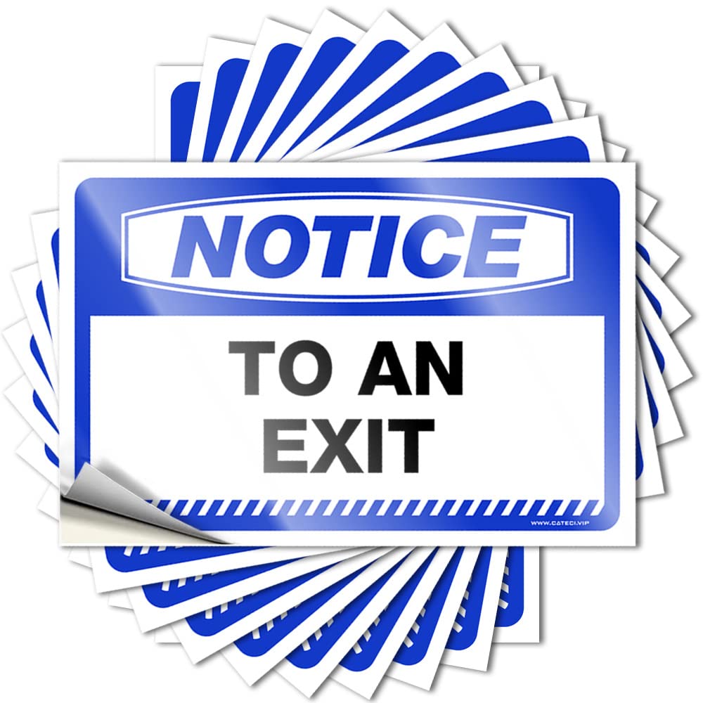 Funny Sticker Notice to an Exit Stickers 10 Pcs Car Stickers for Men Toolbox Stickers and Decals(8X12CM)