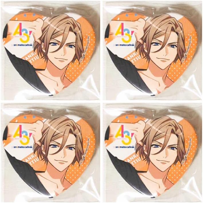 新品★A3！★秋組【摂津万里】アニカフェ★等身★ハート型缶バッジ★4点セット A3秋組摂津万里アニカフェ等身ハート型缶バッジ4点セット