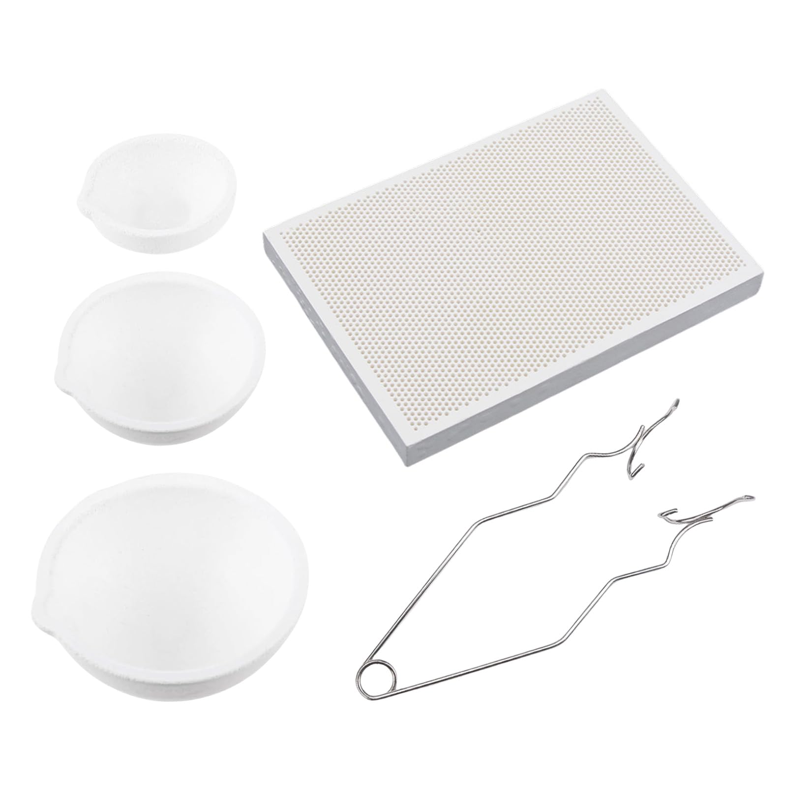Creuset à quartz lot de 5 bols de fusion avec planche à souder pour bijoux