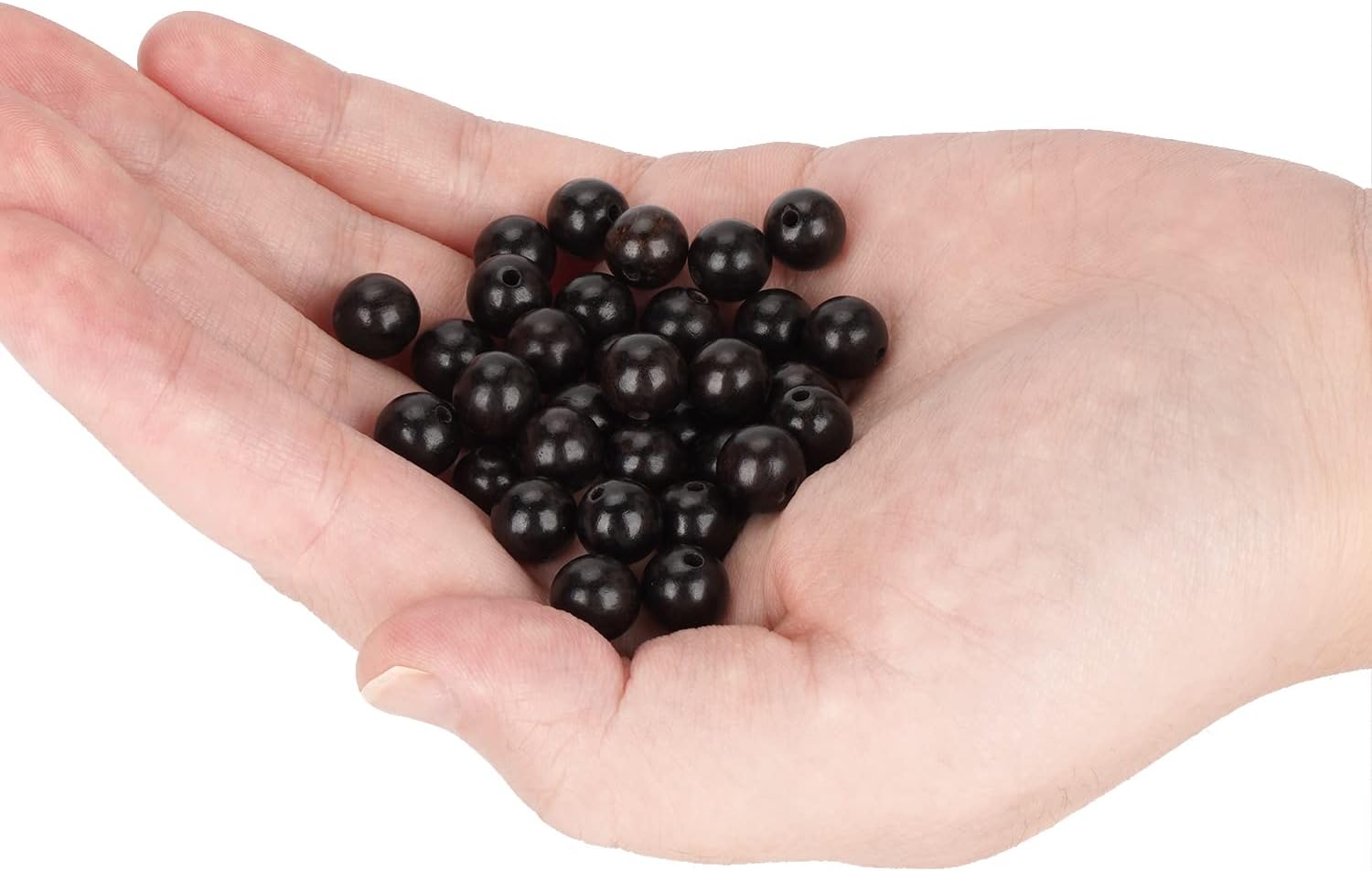 200pcs 8mm Natural Sandalwood Round Beads Gorgeous Craft Handmade Polished Spacer Mala Pray Beads with Elastic Cord for Bracelets DIY Rosary Tasbih Jewelry Making - Image 3