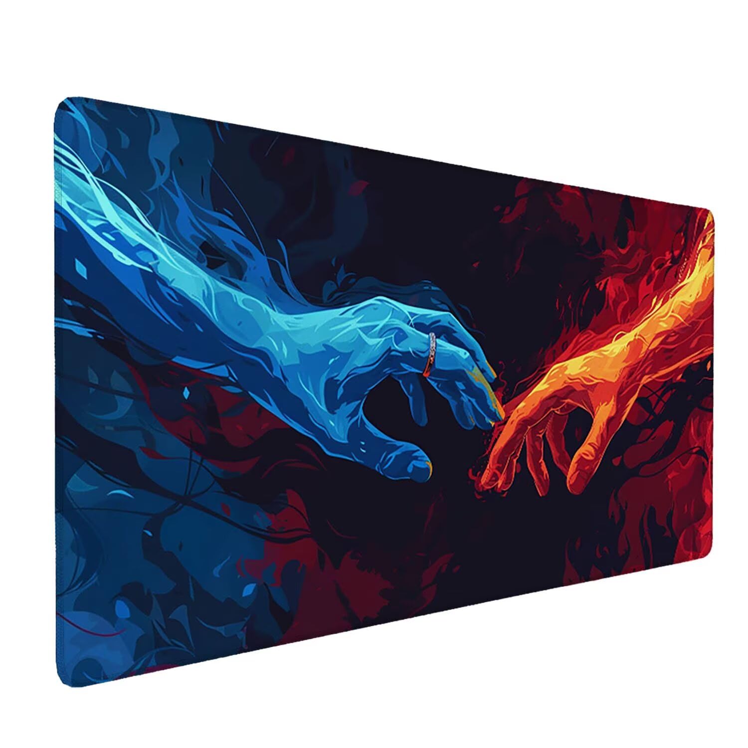 Podkładka pod mysz do gier, 1600 x 800 mm, XXL, duża gamingowa podkładka pod mysz, wodoodporna podkładka pod mysz, długa podkładka na biurko z przeszytymi krawędziami, mata na biurko z gumową podstawą
