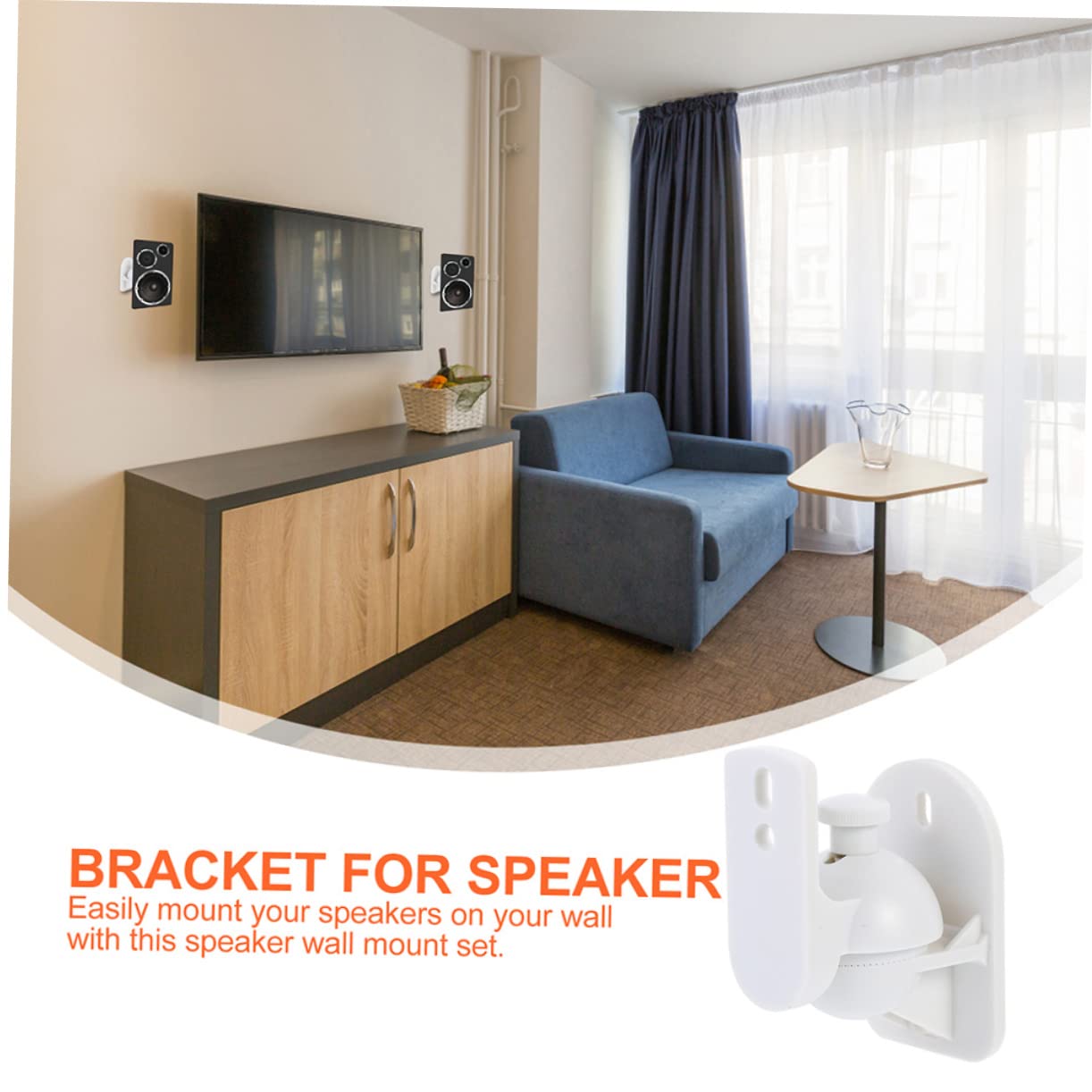 Tofficu 4 Pièces Support Mural pour Enceintes Rotatif de Support Ajustable pour Haut Parleurs Installation Facile Design Pratique et Durable pour Profiter Films