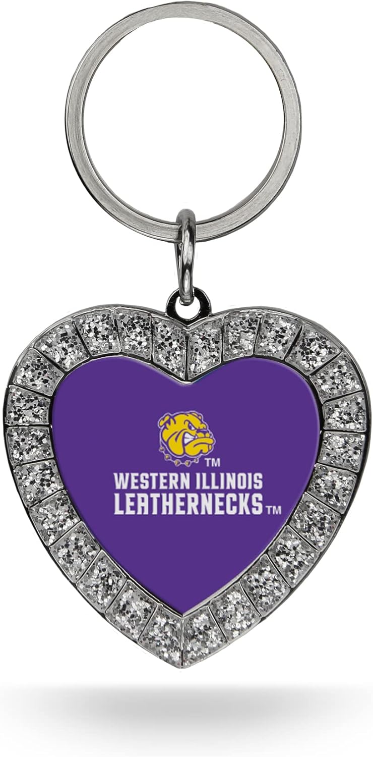 NCAA Team Color Rhinestone Heart Keychain - Great Accessory