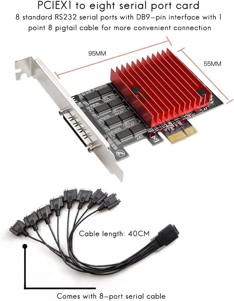 PCIE-8ポート232拡張カード PCI-E 8ポートDB9シリアルカード 8チップセットPCI-Expressコントロールカード