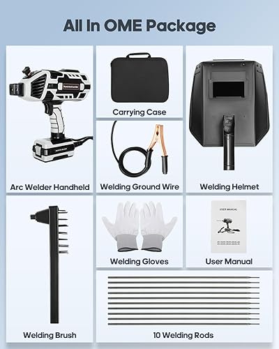 Miniatura 2 de Máquina de soldadura de mano, soldador de arco portátil de 110 V, soldador de mano, ajuste de corriente variable para barra de 116-18 de todos los