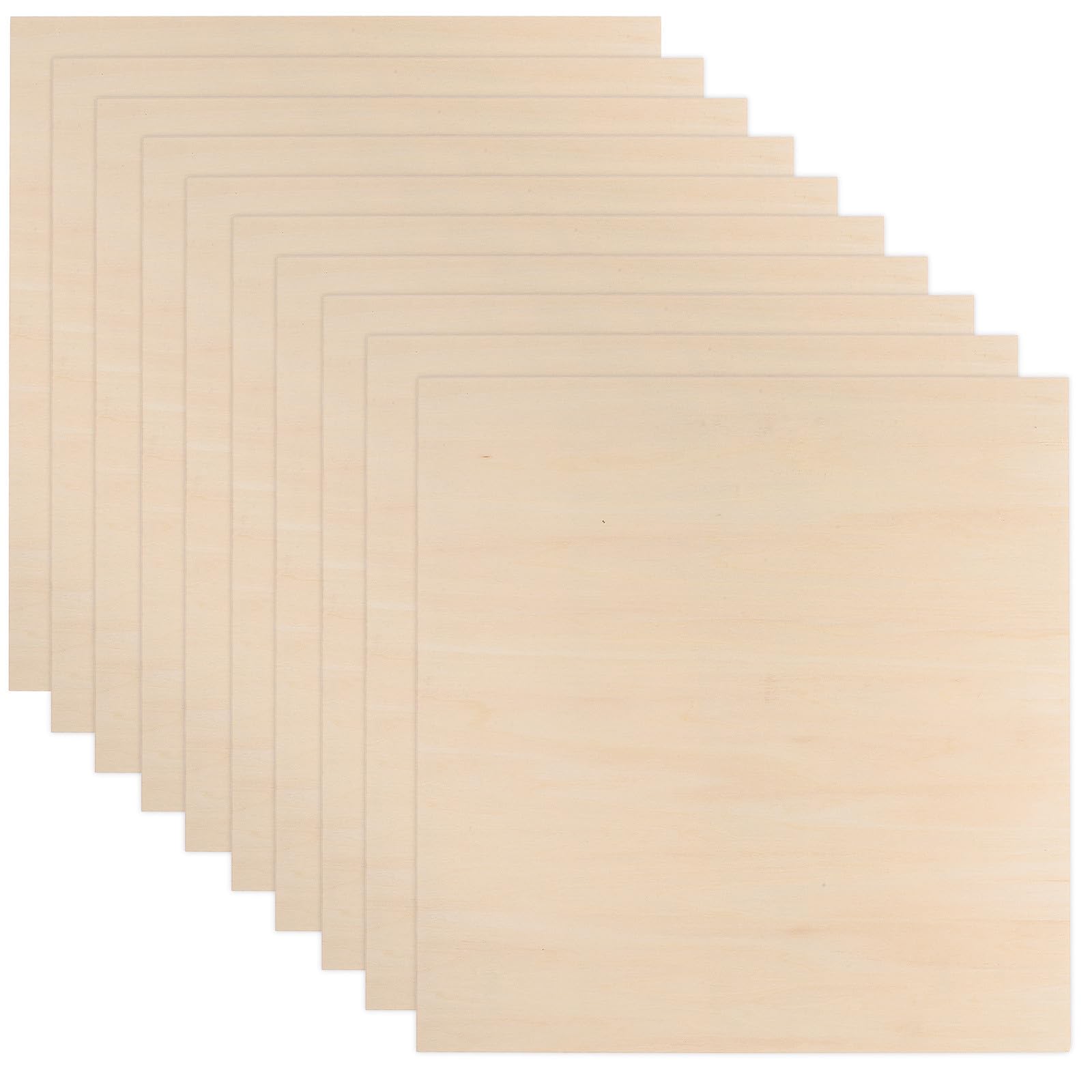 PACKOVE Holzplatten Einfach zu Kleben 10 Stück Selbstgemacht Glatte Oberflächen aus Unbehandeltem Holz 12x12 Inch für Handgefertigte Bastelprojekte und Holzmodellbau