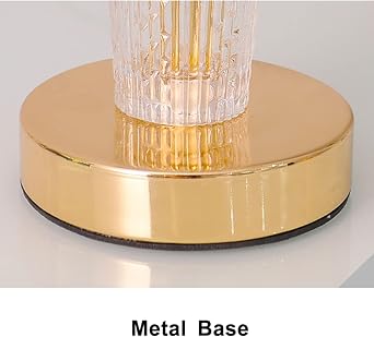 Table Lamps Glass Bedside Lamps with Fabric Lampshade and Metal Base Modren Nightstand Lamps for Home Office Cafe Restaurant Table Lamp, 22.8 H LED Desk Lamp(M)