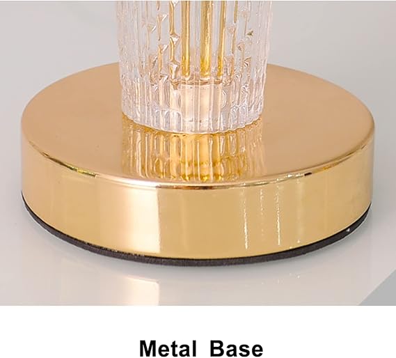 Table Lamps Glass Bedside Lamps with Fabric Lampshade and Metal Base Modren Nightstand Lamps for Home Office Cafe Restaurant Table Lamp, 22.8 H LED Desk Lamp(M)