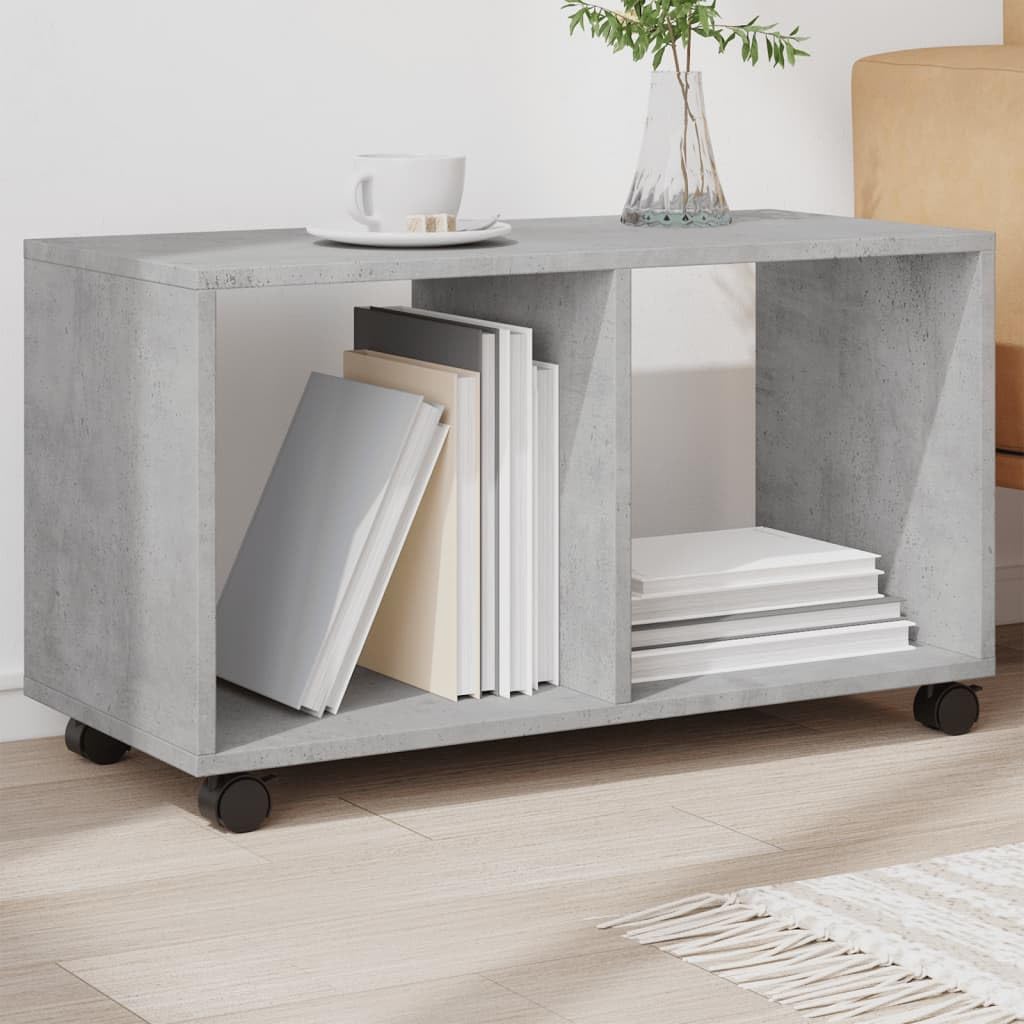 Mueble con ruedas gris cemento 72 x 33 x 42,5 cm de aglomerado