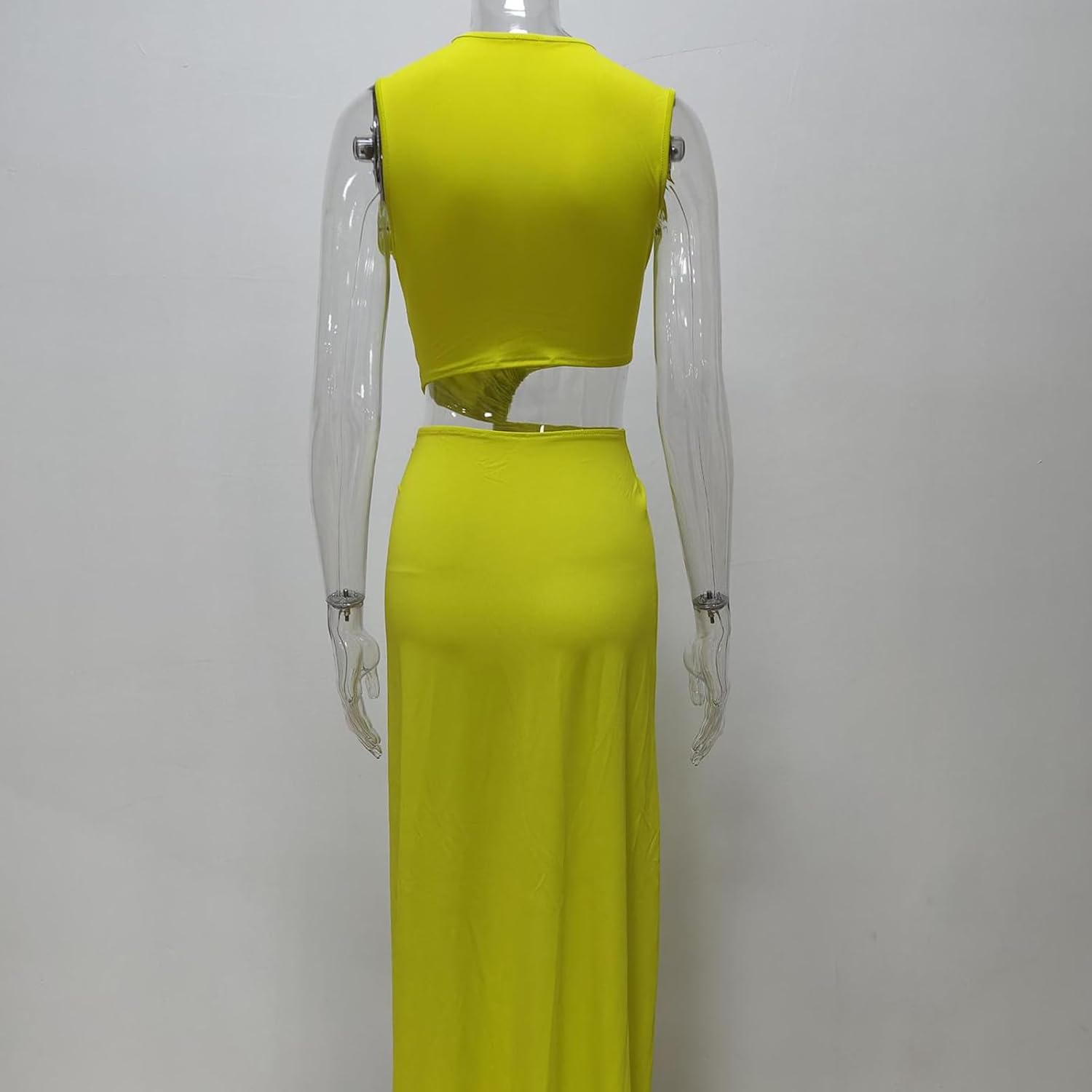 Women's Dress Elegant Sexy Long Dress Sleeveless Deep-V Neck Cut-Out High-Split Maxi Dress for Party - Image 7