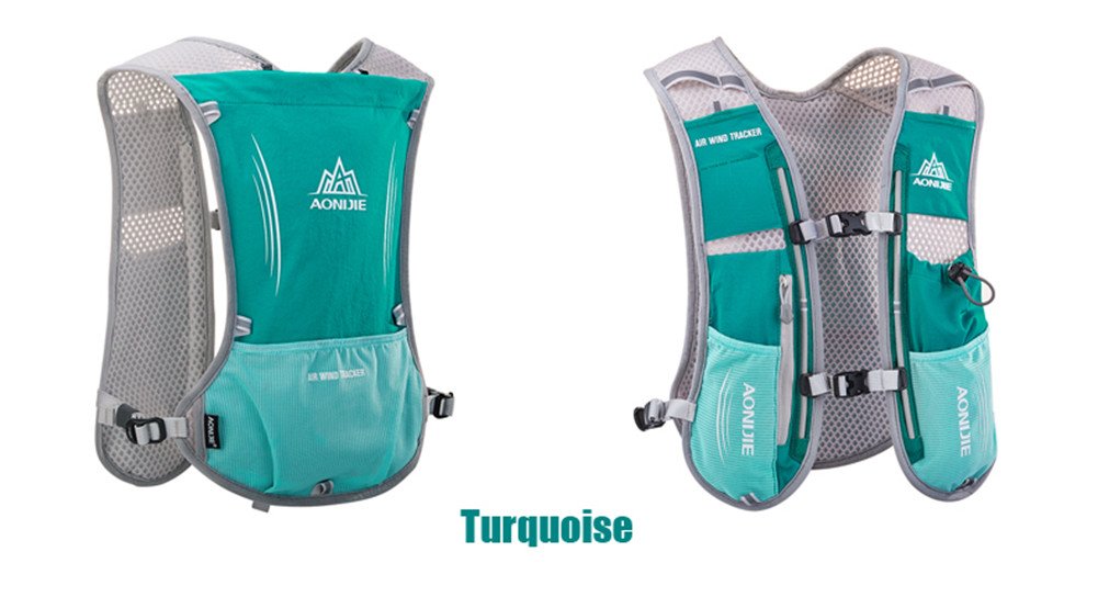 AONIJIE 5L Gilet Hydratation Running Femme et Homme Bretelles de Poitrine Réglables Léger et Réfléchissant Gilet de Course Marathon Randonnée