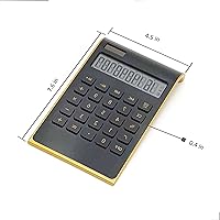 Vista 2 de Solar Gold Función estándar Escritorio LCD Calculadora de 10 dígitos para oficina, hogar (negro)