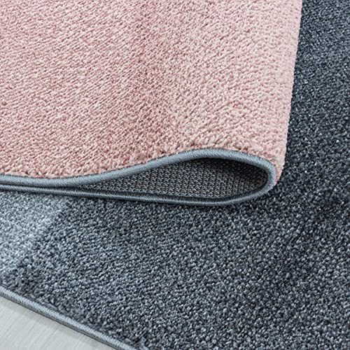 Tapis rose Zipcode rectangulaire 80x250 cm pour couloir moderne