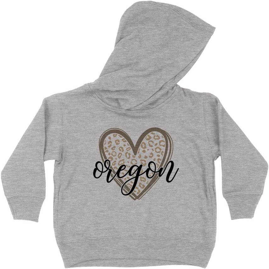 Leopard Heart Oregon Kids Hoodie Sweatshirt Toddler