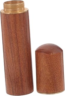 OUNONA Vintage Wooden Match Holder with Lid Outdoor Storage Tube for Matches and Essentials Compact Portable Survival Container for Camping and Hiking
