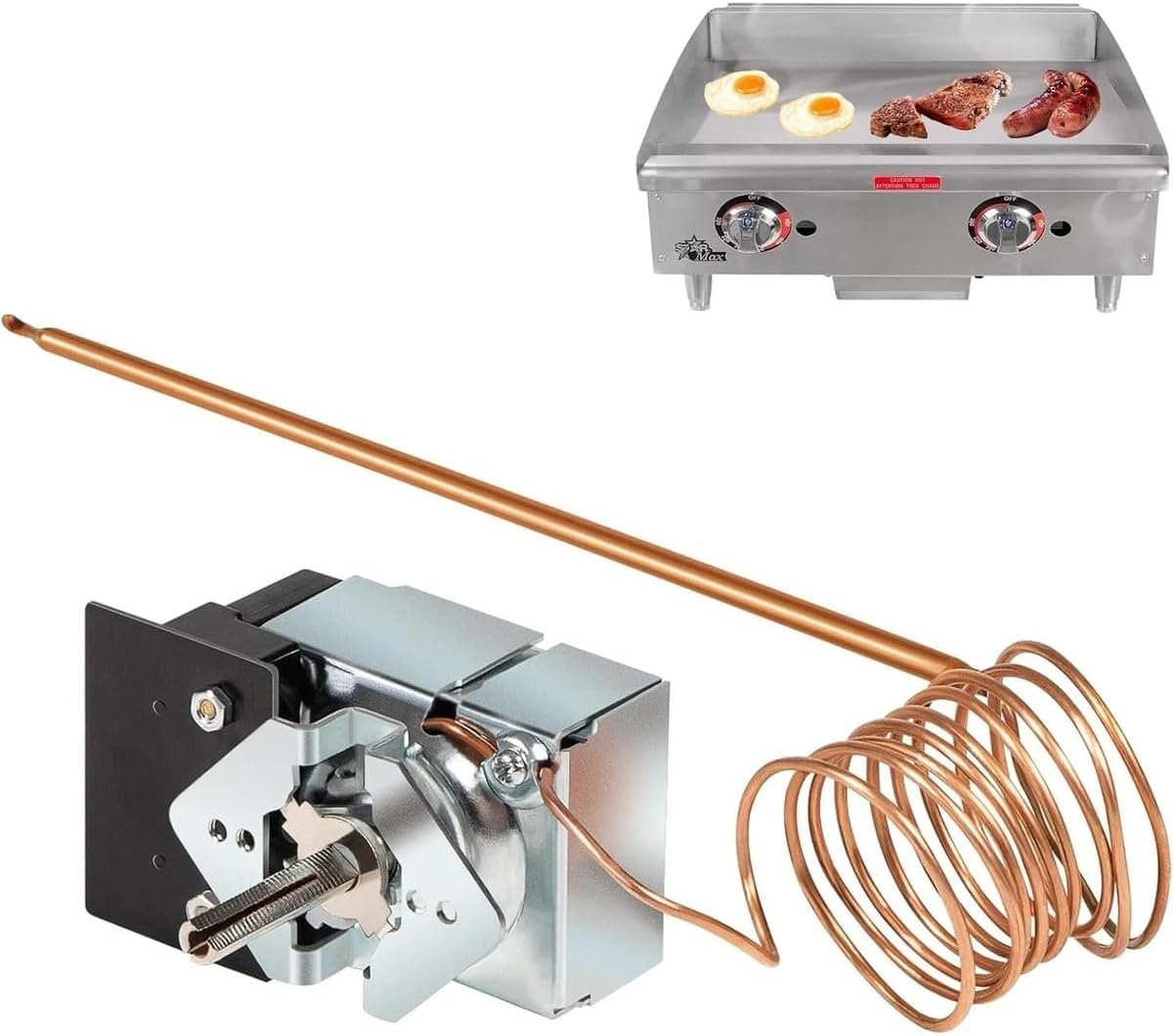 Commercial Griddle Thermostat – 150°F to 450°F, Compatible with Star MFG 2T-Z5958, Z5958, AllPoints 46-1368, SA-100-450, SA-465-36 Models
