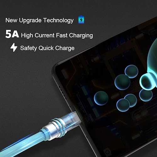 Miniatura 8 de Paquete de 3 cables de carga USB C naranja de 6.5 pies, cable de carga rápida USB A a USB C, cable de transferencia de datos tipo C para PS5,