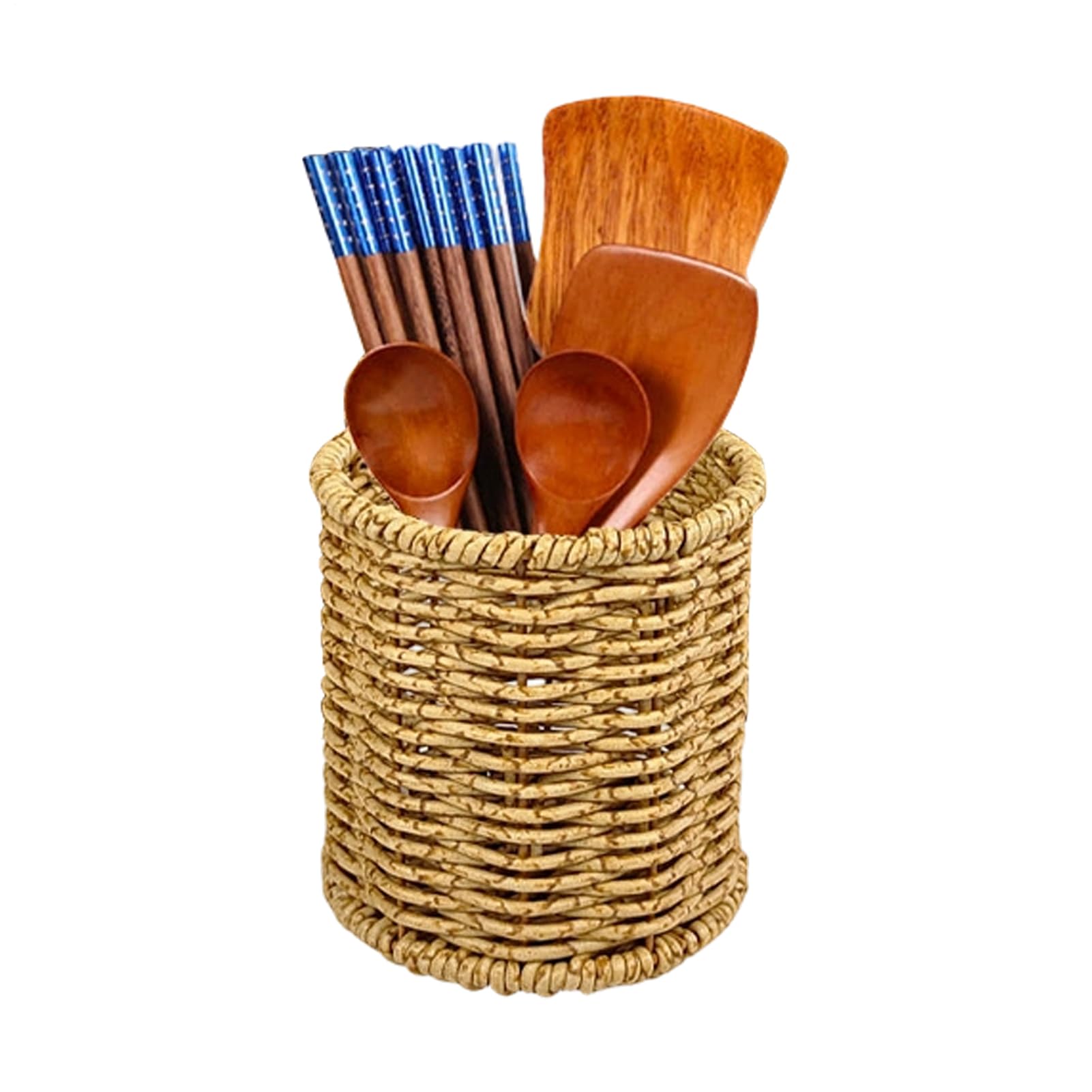 Organisateur de rangement pour crayons en rotin maison et bureau