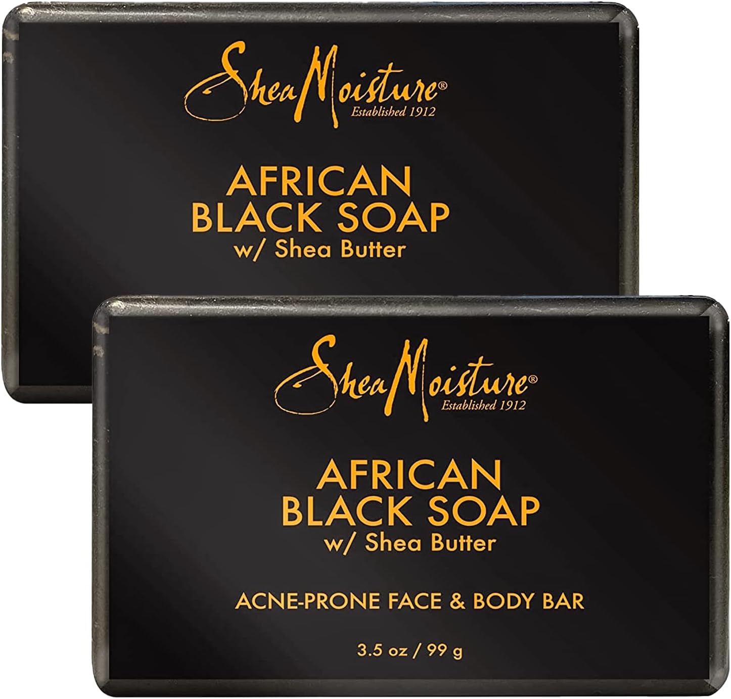 SheaMoisture Shea Moisture African Black Soap Bar 3.5 Oz Pack of 2