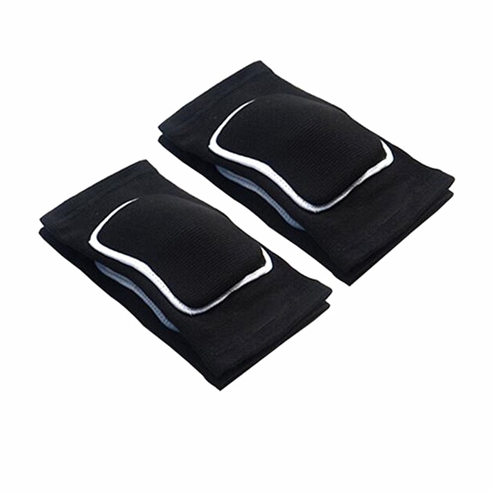MINILUJIA Kinder Kniebandage, Schaumstoff, atmungsaktiv, flexibel, elastisch, 2 Stück, schwarz, X-Small