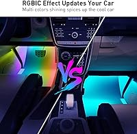 Vista 2 de Govee Luces de coche, luces interiores inteligentes RGBIC para el interior del automóvil con aplicación, control remoto, luces LED para decoración