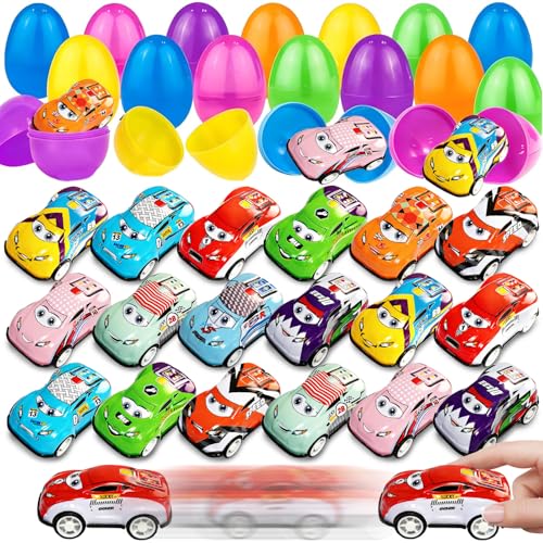 24 Pack Carros de Carrera para Pascua Mini Pull Back