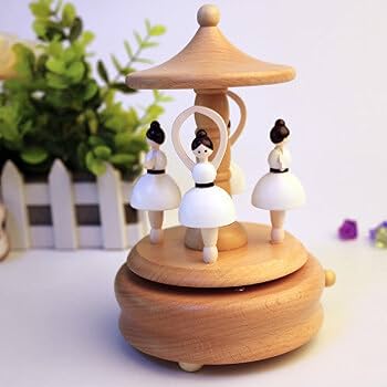 ヴィンテージ　メリーゴーランド　オルゴール　木馬　③ Amazon.co.jp: メリーゴーランドのオルゴール 木製オルゴール