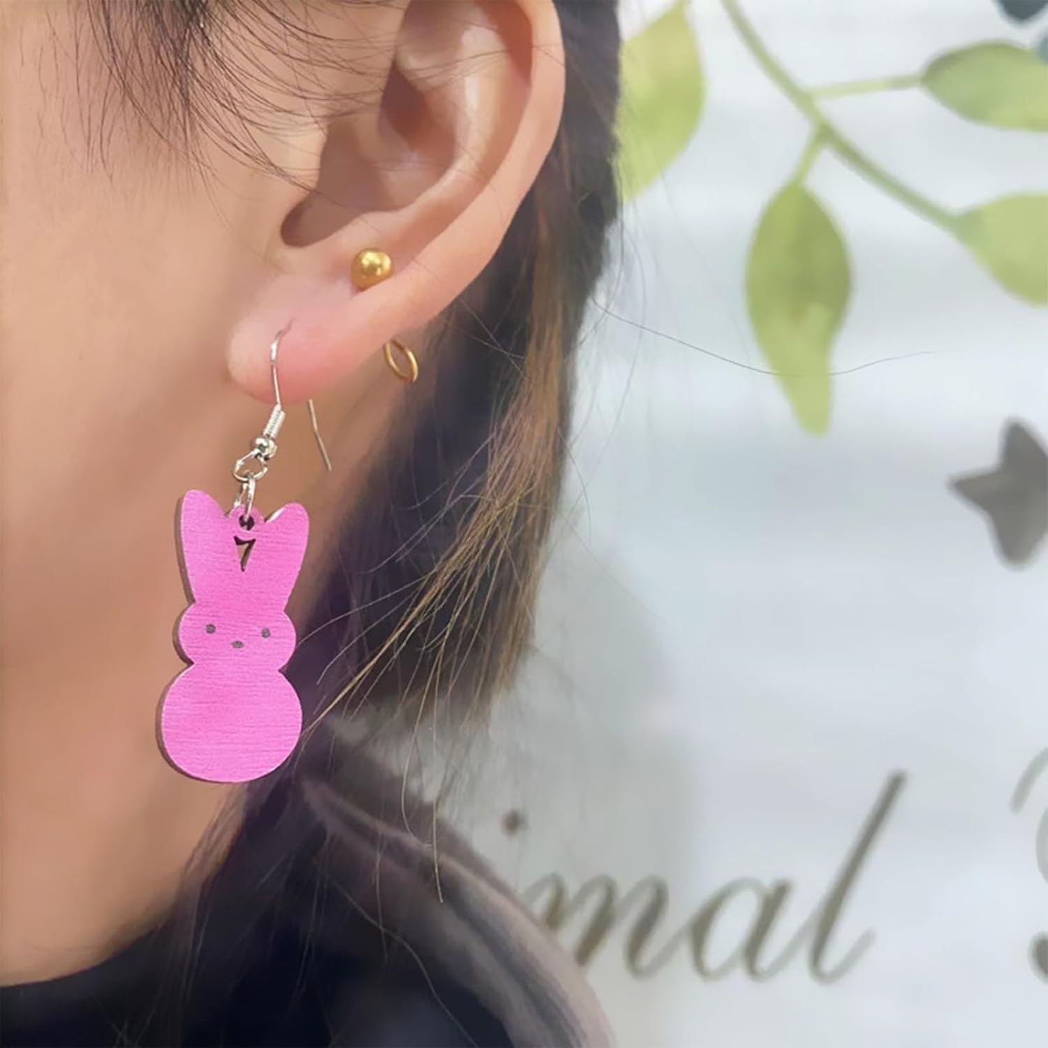 Easter Earrings Wooden Bunny Rabbit Eggs Gnome Drop Dangle Earrings Holiday Jewelry for Women - Image 7