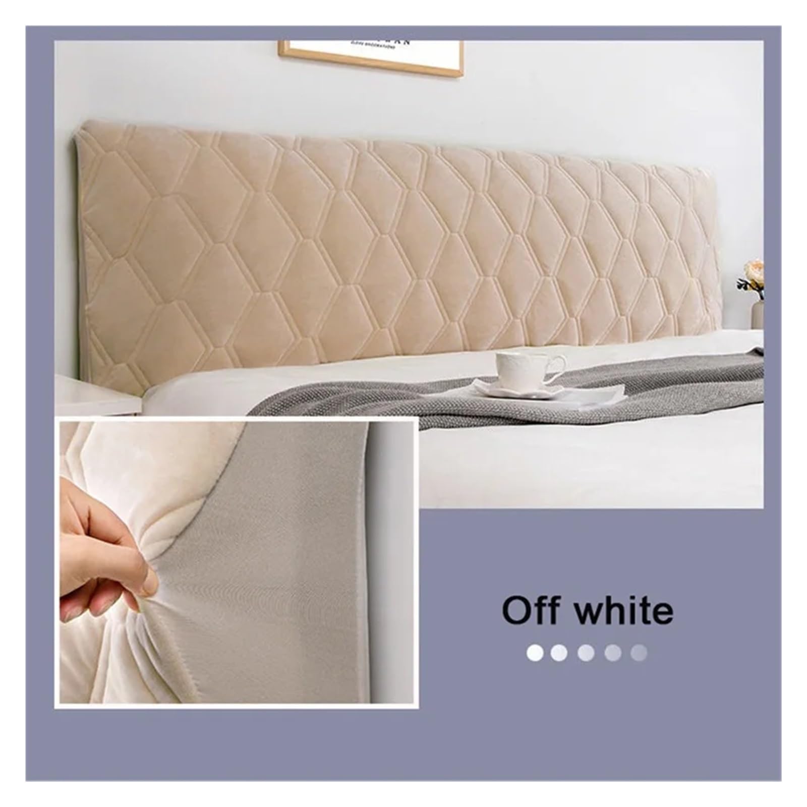 Copri Testiera Letto Copritestata Testiera for Letto Matrimoniale Copriletto Ispessito Protezione Morbida Decorazione Domestica Copriletto Camera da Letto(1-Grey,220x70cm)