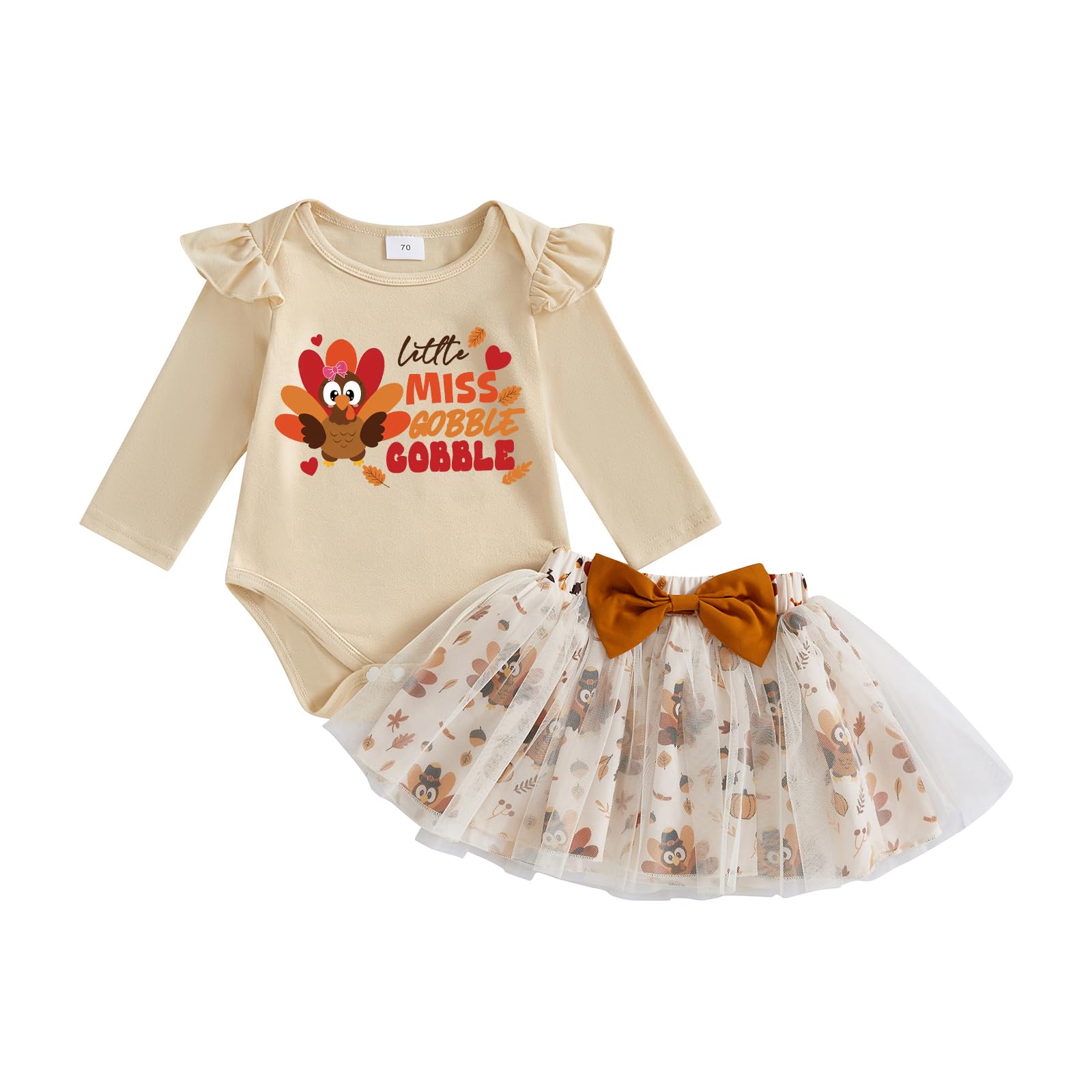 Thorn Tree Turkey Romper and Tulle Skirt Set