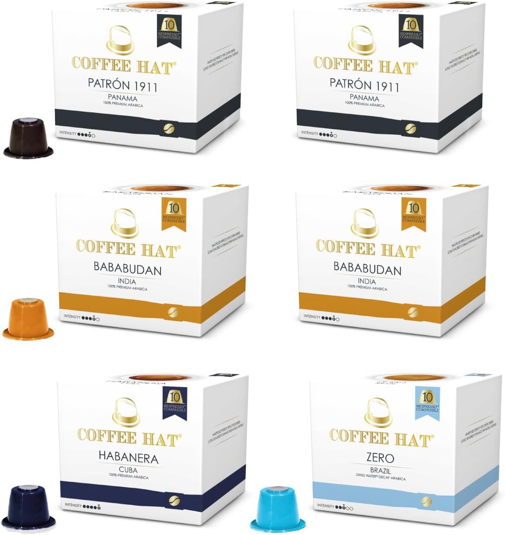 COFFEE HAT - TASTING BOX - Pack 60 Capsules Nespresso Compatible