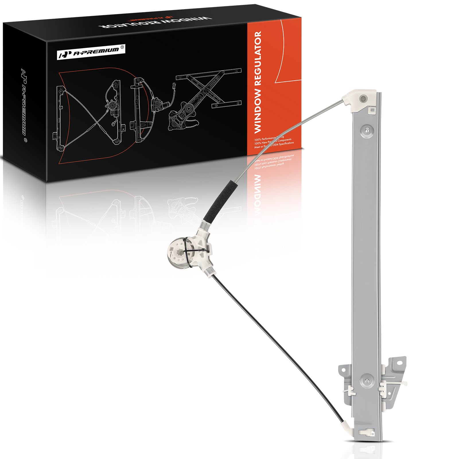 A-Premium Electric Power Window Regulator Without Motor Compatible with Ford Escape 2001-2007 & Mazda Tribute 2001-2006 & Mercury Mariner 2005-2007, Front Right Passenger Side