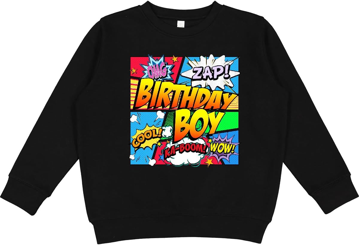 inktastic Birthday Boy Comic Book Youth Sweatshirt