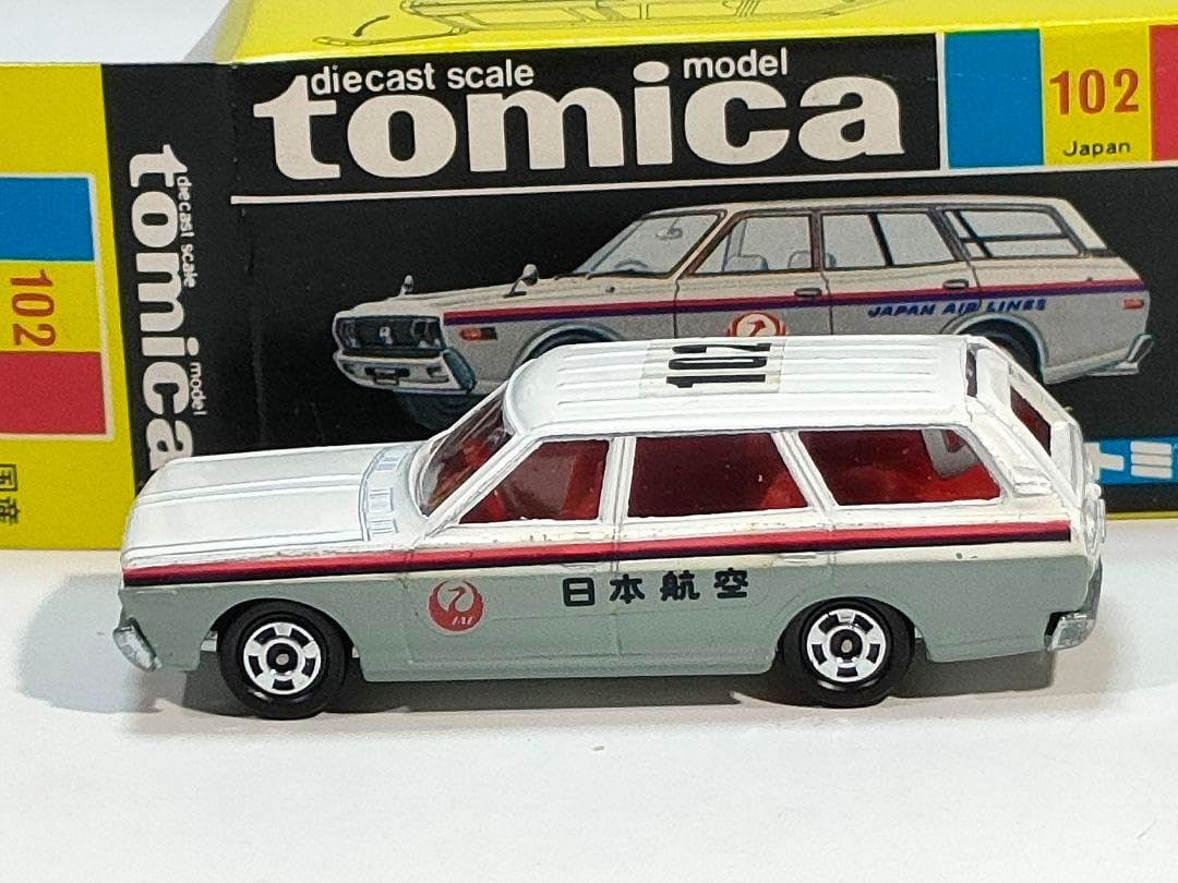 黒箱トミカ 102 JAL日本航空セドリックワゴン連絡車 美品 日本製