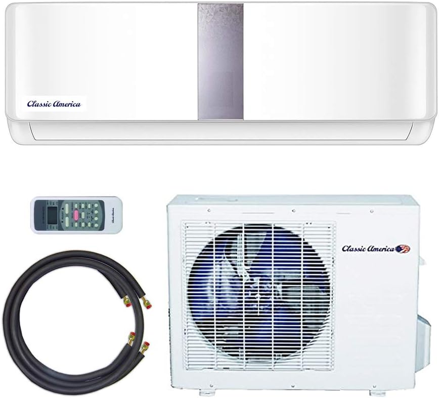 Ductless Wall Mount Mini Split Inverter Air Conditioner with Heat Pump, 9,000 BTU (1 Ton), 22 SEER 110-120 VAC, Full Set