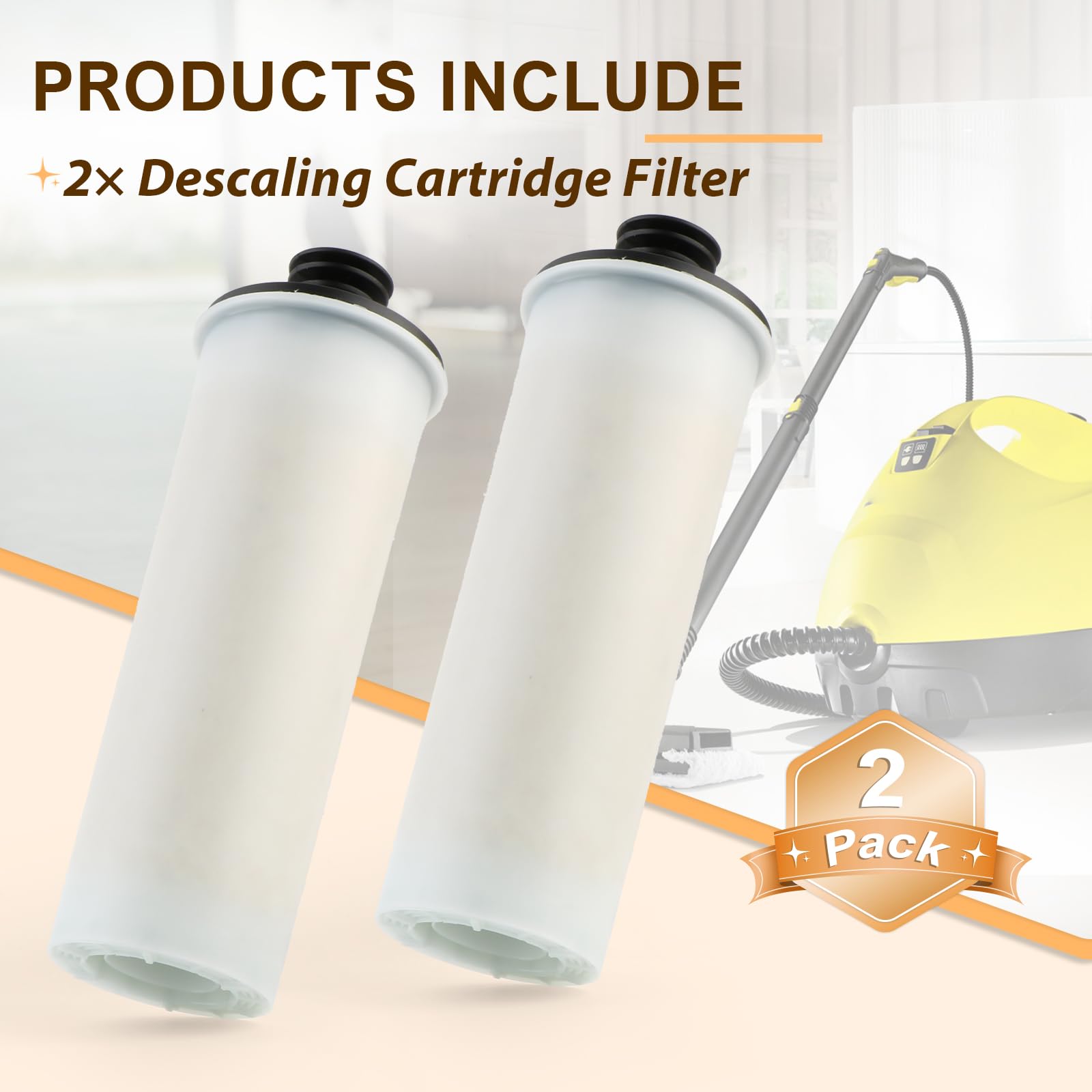 Juego de 2 Filtros Descalcificadores para Karcher SC3, Kit de Accesorios para Limpiador a Vapor (Blanco)