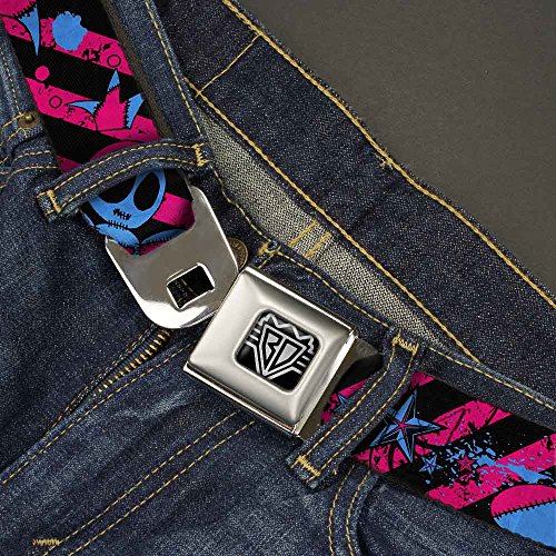 Cinturón de cinturón voodoo negro rosa azul regulable de 20 a 36 pulgadas 2