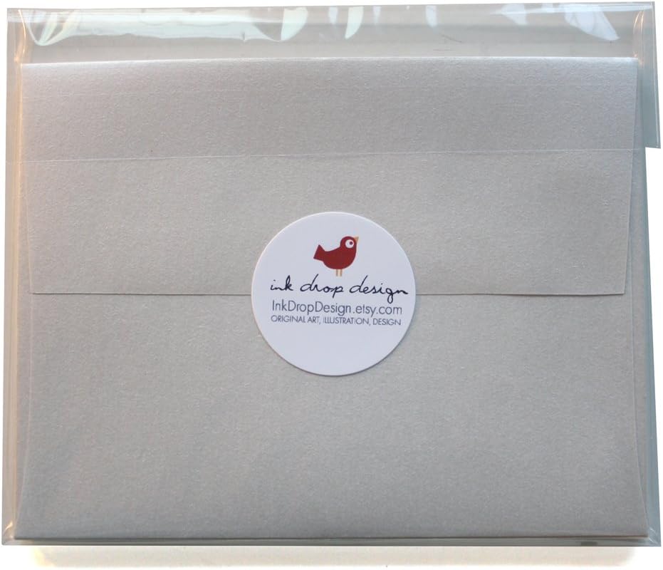 Christmas Holiday Cards - Blank Inside - Set of 24 - Globe String Lights, Merry & Bright - Pearlescent White Envelopes