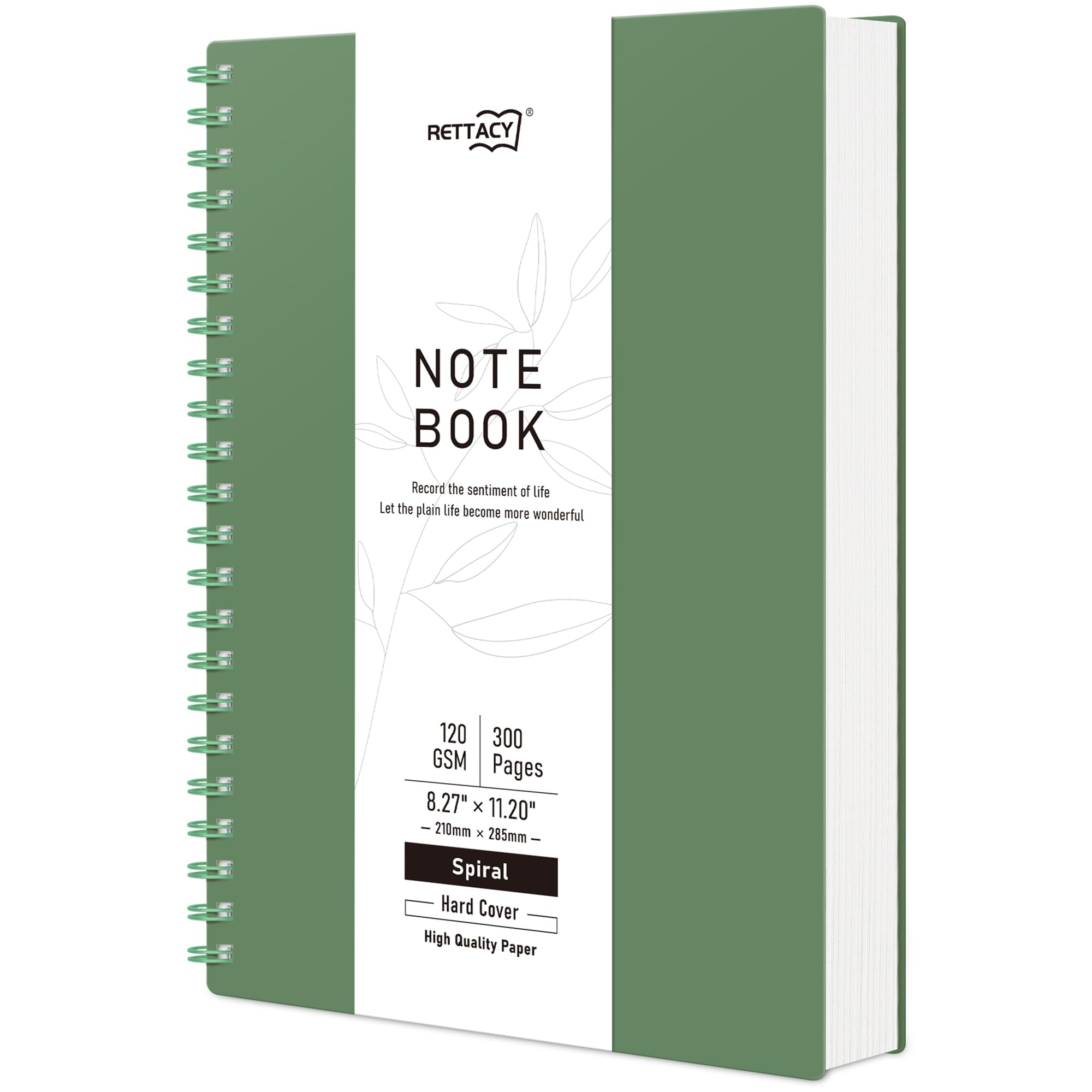 RETTACY Blank Notebook A4, Plain Note book 120gsm With 300 pages/150 Sheets for Drawing Flexible Plastic Cover