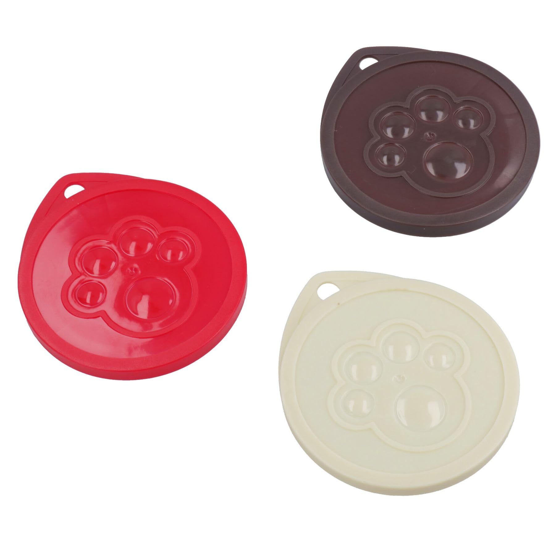 AB TOOLS 3PK Small Food Grade Plastic Dog Cat Pet Food 3 Can Covers - Assorted Colours